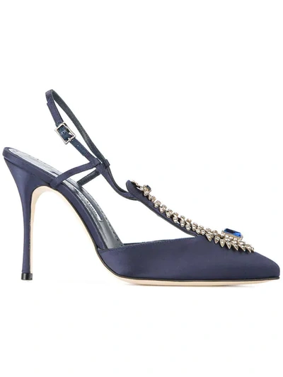 Manolo Blahnik Jamala Pumps In Blue