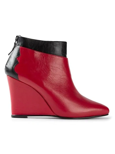 Toga Wedge Heel Boot In Red