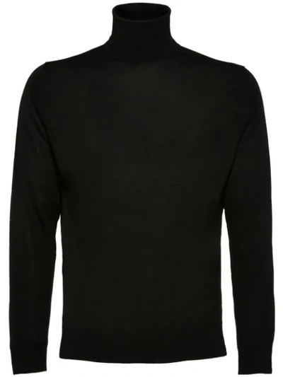 Prada Virgin Wool Rollneck Jumper - Black In F0008