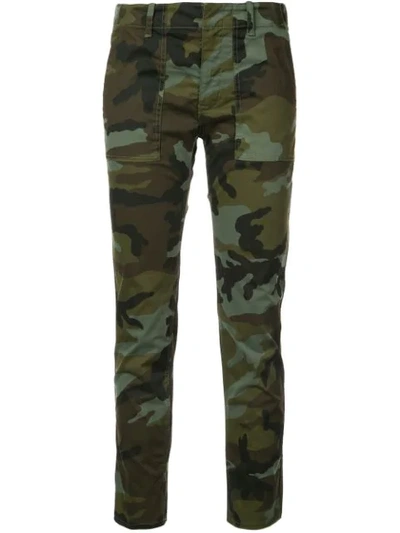Nili Lotan Jenna Camouflage-print Cotton-blend Trousers In Green