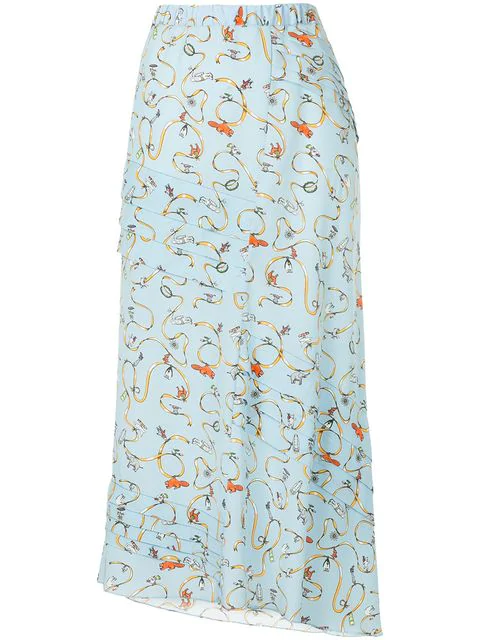 Marni Printed Loose Skirt In Blue-cjb20 | ModeSens