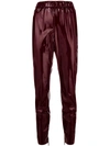 Msgm Pvc Track Pants - Red