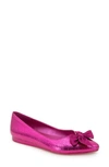 Reaction Kenneth Cole Lilly Bow Ballet Flat In Hot Pink Metallic