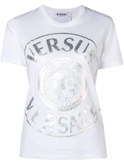 Versus Metallic Logo-print T-shirt - White