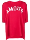 Zadig & Voltaire Portland 'amour' Sporty Graphic Scoop-neck Tee In Red