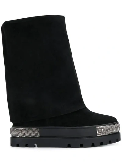 Casadei Chaucer Chain Embellished Boots In Black
