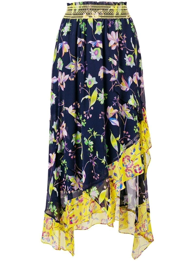 Tanya Taylor Floral Print Asymmetric Skirt