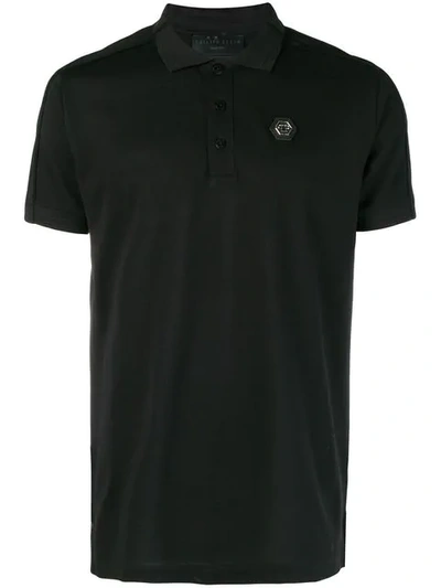 Philipp Plein Logo Plaque Polo Shirt In Black