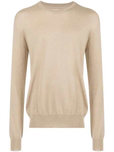 Maison Margiela Elbow Patch Jumper In Brown