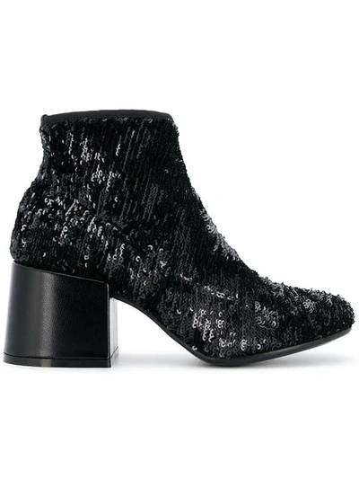 Mm6 Maison Margiela Sequin Embellished Ankle Boots In Black