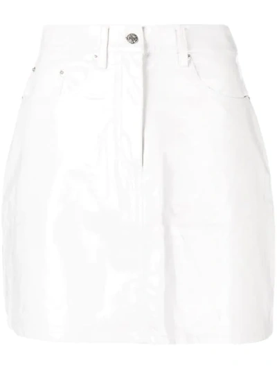 Calvin Klein Jeans Est.1978 Patent Mini Skirt In Bright White