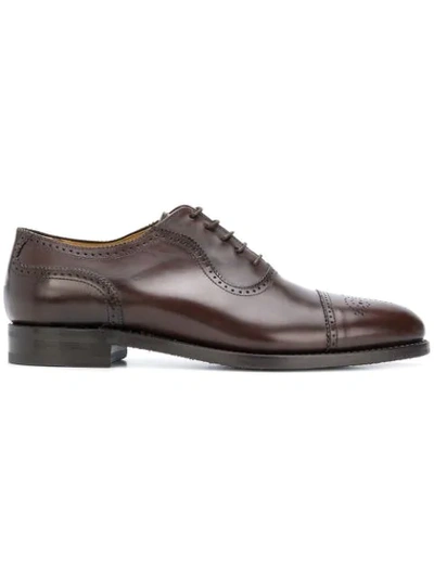 Berwick Shoes Embroidered Oxford Shoes - Brown