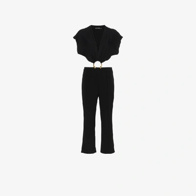 Haney Austin Silk Jumpsuit In Black