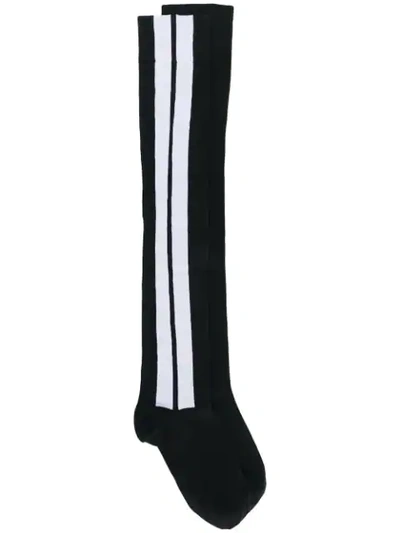 Palm Angels Contrast Stripe Socks In Black