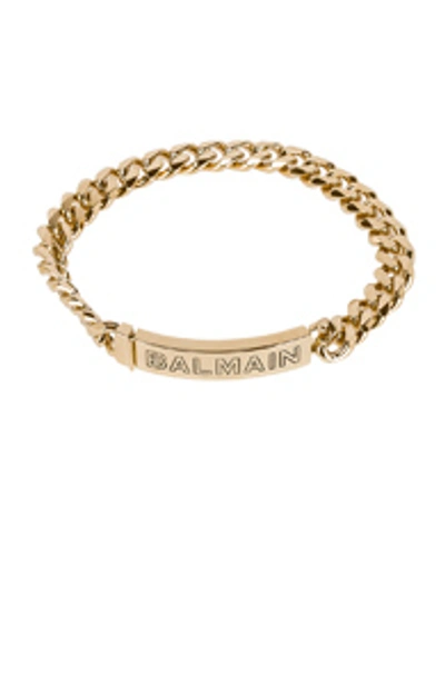 Balmain Logo Chain Bracelet In Metallic