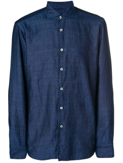 Borriello Denim Button-down Shirt In Blue