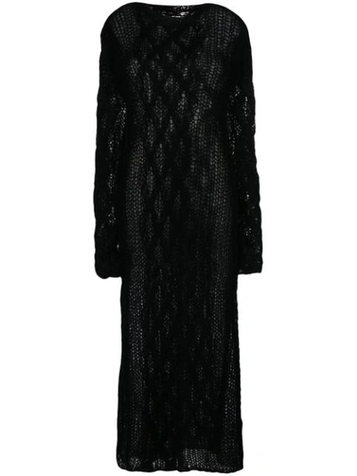 Miu Miu Mohair And Wool-blend Maxi Dress In Black