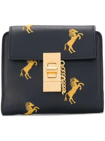 Chloé Horse Embroidered Purse - Blue