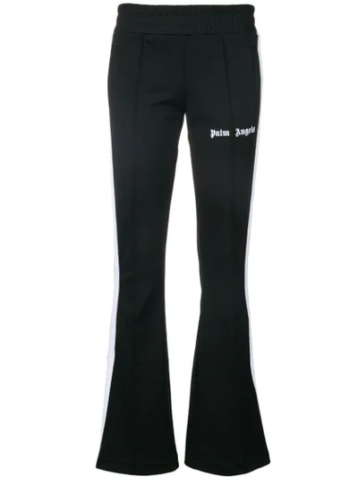 Palm Angels Flared Jersey Trackpants In Black