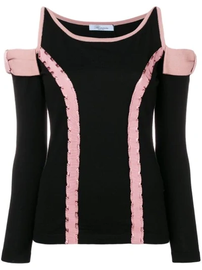 Blumarine Cut-out Shoulder Sweater - 黑色 In Nero Cipria