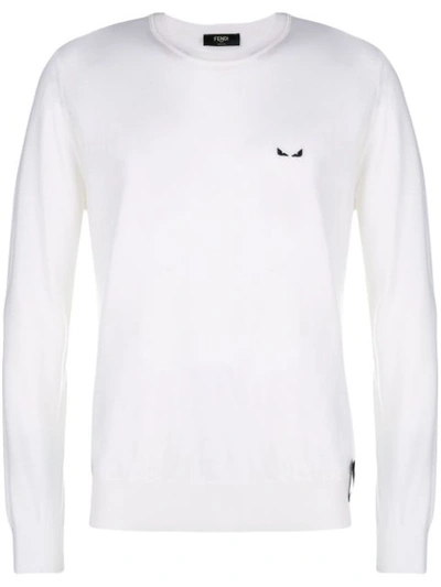 Fendi Crew Neck Sweatshirt In White