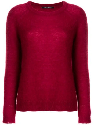 Luisa Cerano Long-sleeve Fitted Sweater - Red