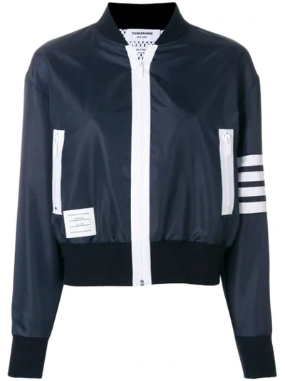 Thom Browne Lightweight Ripstop Bomber In Blue
