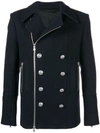 Balmain Classic Peacoat In Blue