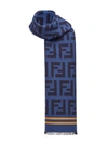 Fendi Ff Motif Scarf In Blue