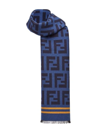 Fendi Ff Motif Scarf In Blue