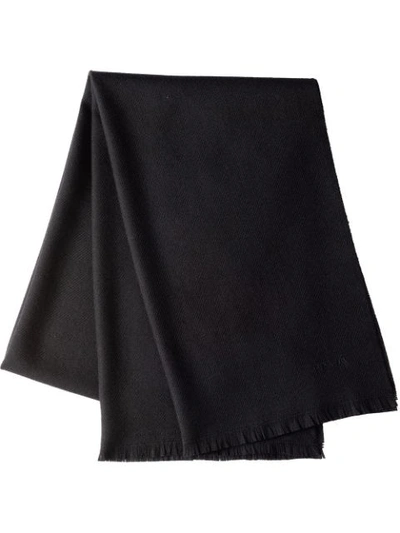 Prada Fringed Scarf In Black