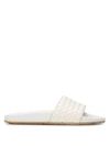 Bottega Veneta Basket Woven Slides In White