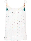 Alicia Bell Heart Embroidered Vest Top - White