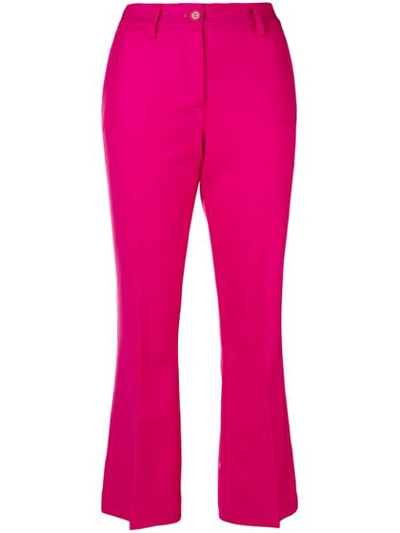 P.a.r.o.s.h Cropped Side Stripe Trousers In Pink