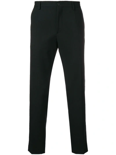 Dolce & Gabbana Tapered Cropped Trousers In Black