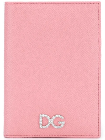 Dolce & Gabbana Logo Passport Cover In Pink