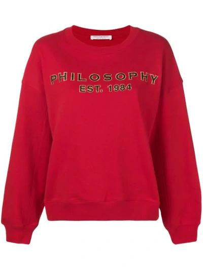 Philosophy Di Lorenzo Serafini Philosophy Logo Print Sweatshirt In Rosso