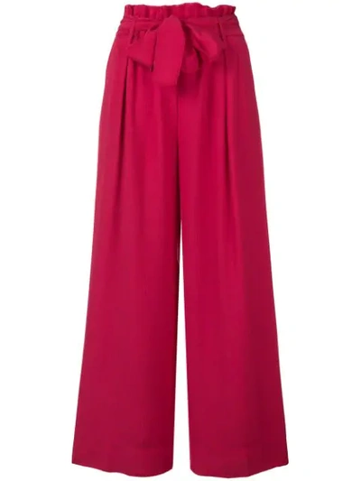 Forte Forte Cropped Palazzo Pants In Pink