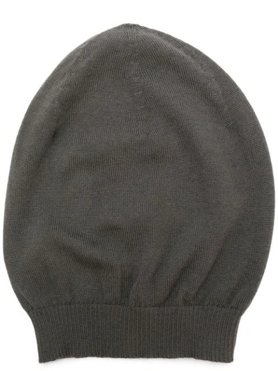 Rick Owens Ribbed Trim Beanie - Brown