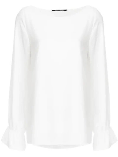 Luisa Cerano Long-sleeve Shift Top - White