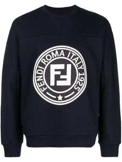 Fendi Front Logo Sweatshirt In Black