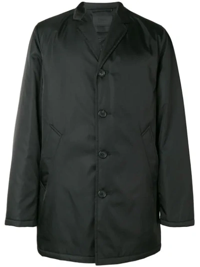 Prada Nylon Garbadine Coat In Black