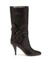 Valentino Garavani Bow-embellished Leather Boots In Black
