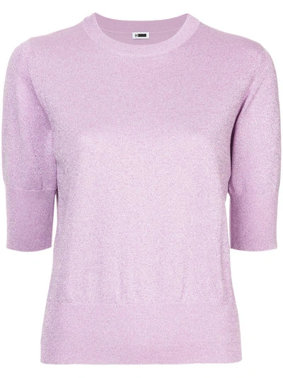 H Beauty & Youth H Beauty&youth Three-quarter Sleeves Knitted Blouse - Pink & Purple