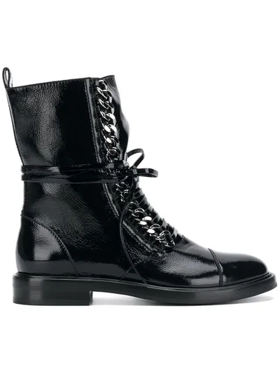 Casadei Lace-up Ankle Boots In 000 Nero