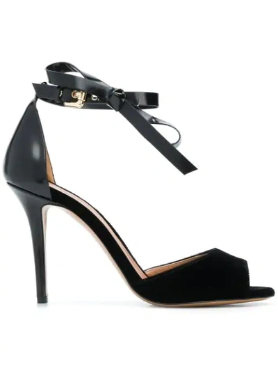Emporio Armani Ankle Bow Strap Sandals - Black