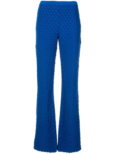 Marni Graphic Tuck Knit Pants In Blue