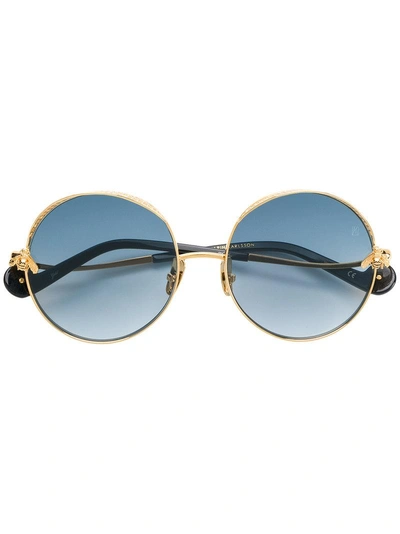 Anna-karin Karlsson Anna Karin Karlsson The Bee Round Sunglasses - Metallic