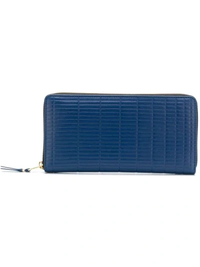 Comme Des Garçons Brick Line Wallet In Blue