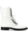 Casadei Flat Lace-up Boots - White